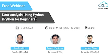 Webinar on Data Analysis Using Python - Python for Beginners tickets