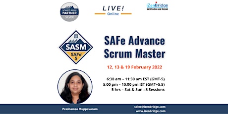 SAFe® 5.1 Advanced Scrum Master Certification – Virtual 12, 13 & 19 Feb'22 tickets