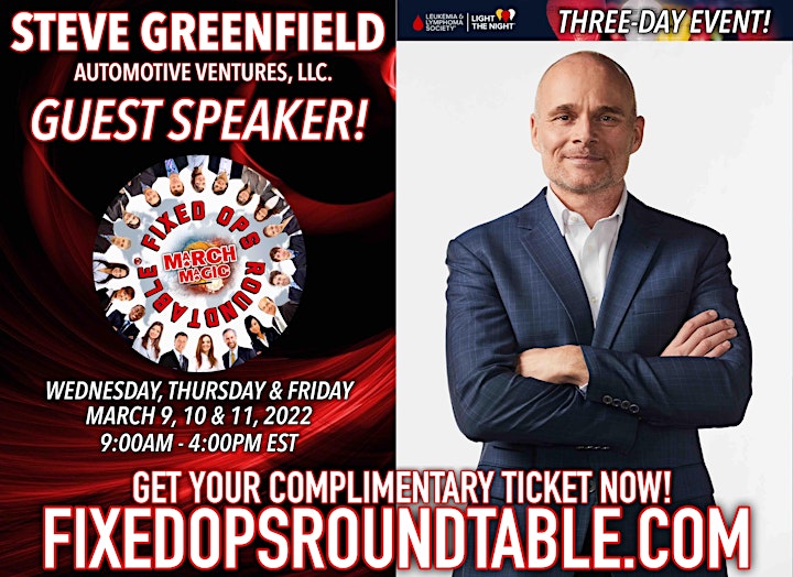 Ted Ings Presents FIXED OPS ROUNDTABLE: March Magic! 3-Day Virtual Event image