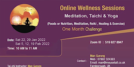 Imagen principal de Mindfulness or Wellness: Meditation, Taichi, Yoga and Nutrition