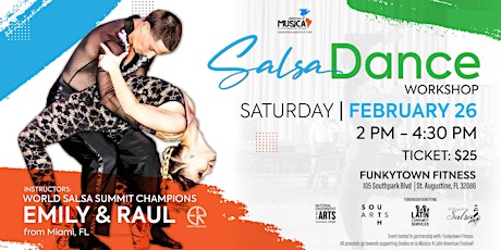 Imagen principal de Salsa Workshop w/ World Champions Emily & Raul!