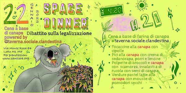 SPACE DINNER - Cena e dibattito sulla canapa