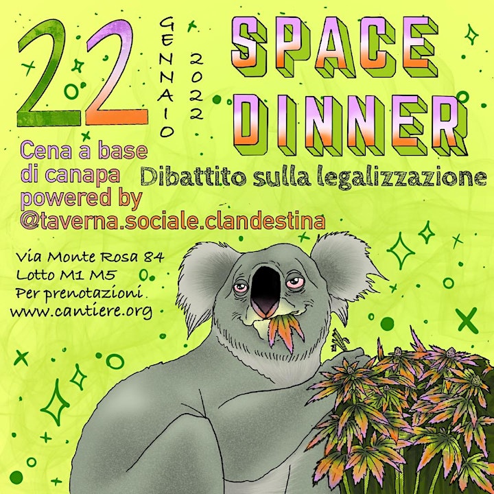 Immagine SPACE DINNER - Cena e dibattito sulla canapa