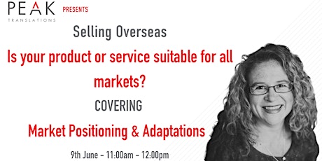 'Selling Overseas - Is your product or service suitable for all markets?' tickets