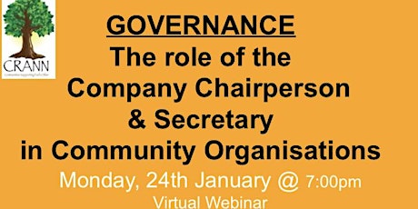 The Role of the Company Chairperson & Secretary  in Community Organisations tickets
