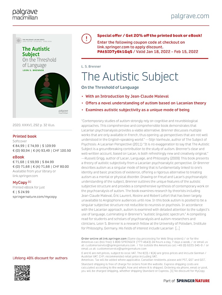 Autism in the Contemporary Lacanian Clinic - The Dermic Drive image