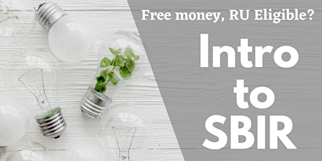 Free Money, RU Eligible? Intro to SBIR primary image