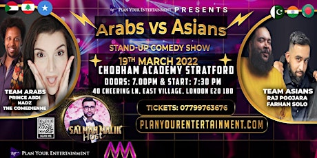 Arabs vs Asians Standup Comedy Show East London tickets