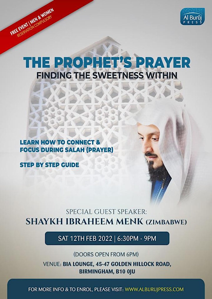 Birmingham: The Prophet's Prayer with Shaykh Ibraheem Menk (Zimbabwe)! image