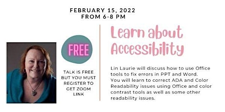 Accessibility with MS PPT, Word, and Other Tools with Lin Laurie tickets