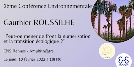 Conférence de  Gauthier ROUSSILHE - Association SEED ENS Rennes billets