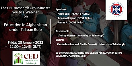 CEID Research Group Webinar: Education in Afghanistan tickets