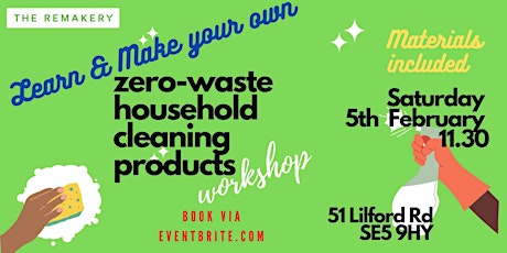 Learn & Make your own zero waste house cleaning products tickets