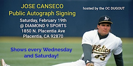 JOSE CANSECO Public Autograph Signing tickets