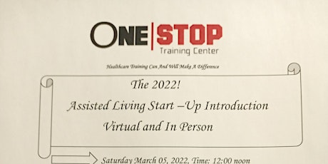 One Stop  Assisted Living Start-Up tickets