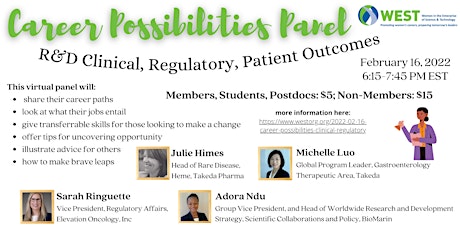 Career Possibilities Panel & Speed Networking: R&D Clinical, Regulatory, Pa tickets