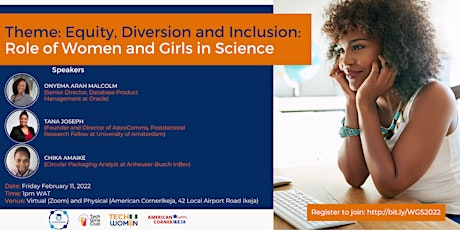 Equity, Diversion and Inclusion: Role of Women and Girls in Science tickets