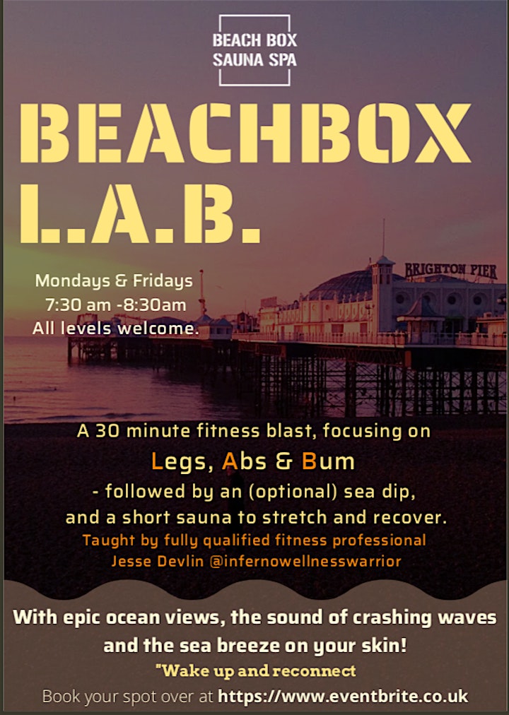 BeachBox L.A.B Taster Fitness Session on our new site on Brighton Beach! image