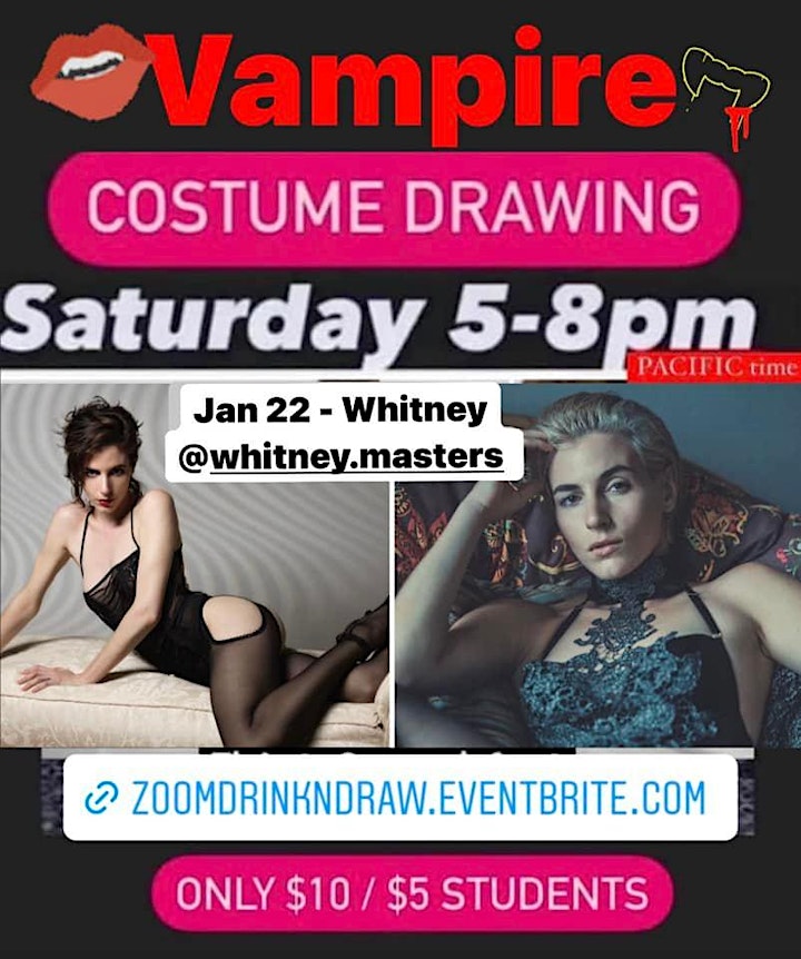
		Drink & Draw Online - Costumed Model Drawing image
