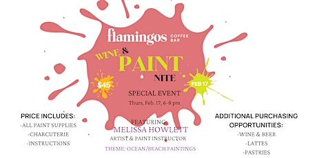 Flamingos Coffee Bar Wine & Paint Nite primary image