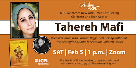 Authors at JCPL Presents: Tahereh Mafi  in Conversation with Ransom Riggs biglietti
