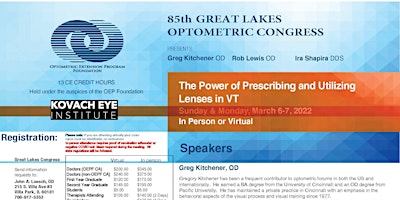 85 GREAT LAKES  OPTOMETRIC CONGRESS: Power of Prescribing, Utilizing Lenses