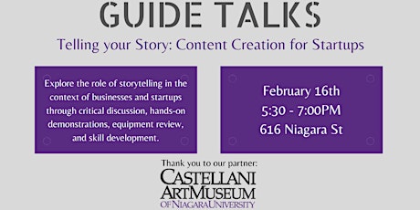 GUIDE TALKS - "Telling Your Story: Content Creation for Startups" tickets