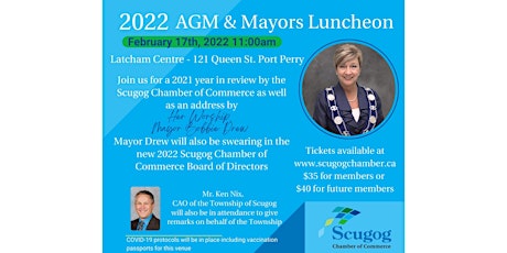 Scugog Chamber of Commerce AGM and Mayors Address tickets