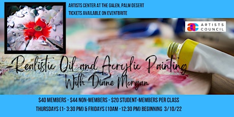 Realistic Oil & Acrylic Painting with Diane Morgan tickets