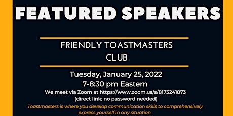 Friendly Toastmasters Club tickets