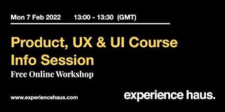 Online Product Design, UX & UI Info Session bilhetes