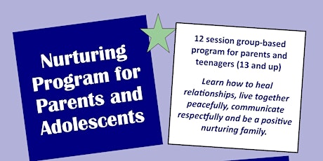 Nurturing Parent Program for Parents and Adolescents (12-Week Series) primary image