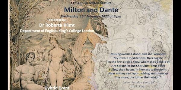 11th Annual Milton Lecture - Milton and Dante