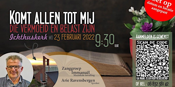Koffieochtend - woensdag 23 februari 2022 - Spreker: Arie Ravensbergen