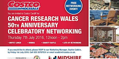 Cancer Research Wales 50th Anniversary Celebratory FREE Networking primary image