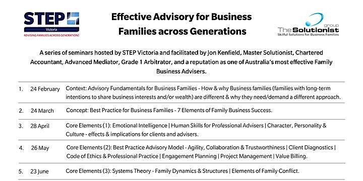 Effective Advisory for Business Families across Generations - October 2022 image