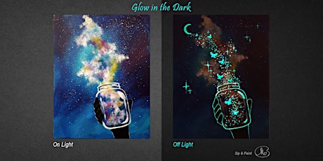 Sip and Paint (Glow in the Dark): Galaxy Bottle (8pm Sat) tickets