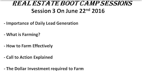 REAL ESTATE ROOKIE BOOT CAMP SESSION 3 primary image