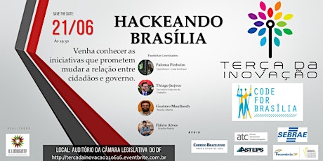 Imagem principal do evento Terça da Inovação JULHO/16: Hackeando Brasília