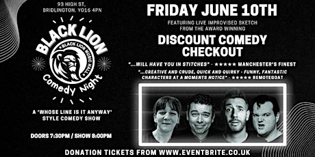 Discount Comedy Checkout Improv Show LIVE at The Black Lion tickets