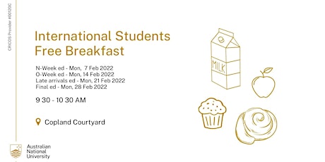ANU International Students Free Breakfast tickets