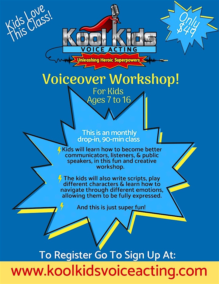 Improv & Animation Class For Kids - Ages 7 to 16 image