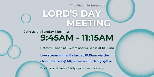 30 JAN 2022 -  9.45AM Lord's Day Meeting