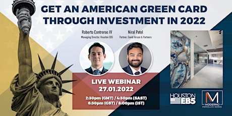 FREE WEBINAR: American Green Card Through Investment in 2022 tickets