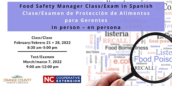 Food Safety Manager Certification Class in Spanish (Clase en Español)