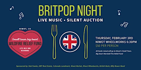 Britpop Night: Small Town. Big Heart Fundraiser for Marshall Fire Victims tickets