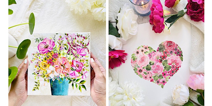 [Letters Of Love] Delicate Watercolor Floral Card Painting - Virtual image