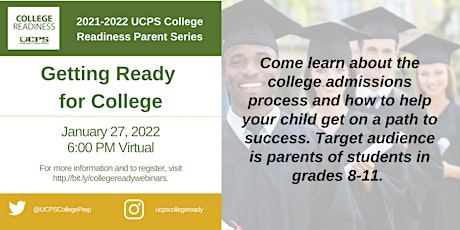 UCPS College Readiness Parent Series: Getting Ready for College tickets