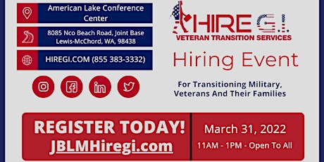 Joint Base Lewis McChord Hiring Event - March 2022 tickets