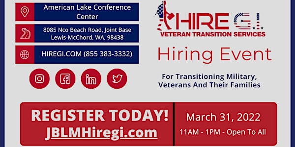 Joint Base Lewis McChord Hiring Event - Sponsored